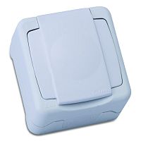 Lillium Natural Kare Розетка с/у с з/к и подн.крышкой белая 250В | код 36001029 | Makel