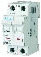 Автоматический выключатель для защиты цепей пост. тока 1А, кривая отключения C, 2 полюса, откл. способность 10 кА, PL7-C1/2-DC | код 264895 | EATON