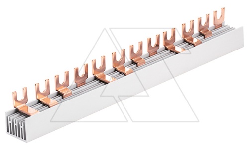 Шинка гребенчатая F-4L-1016/10, тип вилка, 4P-56Mod., 10mm?, 63A, 230/415V, 1016mm | код KF45610 | KASEEY Шинка гребенчатая F-4L-1016/10, тип вилка, 4P-56Mod., 10mm?, 63A, 230/415V, 1016mm | код KF45610 | KASEEY