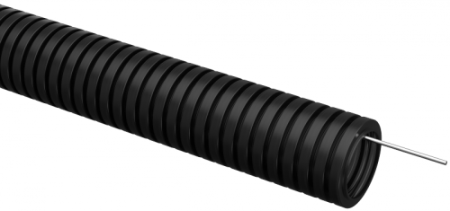 ELASTA Труба гофр. ПВХ d=32мм с зондом черная (25м) IEK | код ET-TG21-121-032-025-K02 | IEK ELASTA Труба гофр. ПВХ d=32мм с зондом черная (25м) IEK | код ET-TG21-121-032-025-K02 | IEK