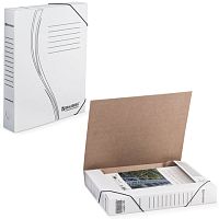 Папка архивная с резинкой А4 (325х250 мм), 45 мм, до 400 листов, плотная, микрогофрокартон, БЕЛАЯ, BRAUBERG, 126511 | код 126511 | BRAUBERG