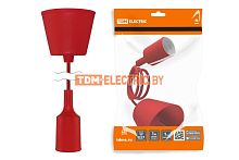 Патрон пластиковый Е27 с подвесом 1 м, красный TDM | код SQ0335-0063 | TDM