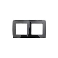 Рамка на 2 поста, Эра12, чёрный, 12-5002-06 | код Б0014756 | ЭРА