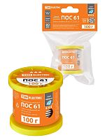 Припой ПОС 61, трубка с канифолью, ГОСТ 21931-76, ?2 мм, 100 г, катушка, инд. упак., Алмаз TDM | код SQ1025-1803 | TDM