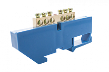 Шинки нулевые латунные на дин-опоре ШНИ 6х9мм 6 отв. цвет синий | код DBN-26-06N | Engard