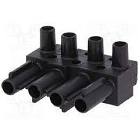 Вилочная контактная вставка, 4 полюса, винтовая фиксация, номинальное напряжение: 250/400V, номинальный ток: 16A, цвет: черный, серия gesis ST18/4 | код 93.032.4853.0 | Wieland