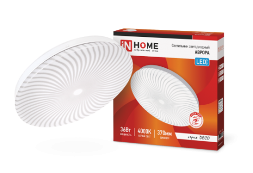 Светильник светодиодный серии DECO 36Вт 230В 4000К 2340лм 370х50мм АВРОРА IN HOME | код 4690612037400 | IN HOME Светильник светодиодный серии DECO 36Вт 230В 4000К 2340лм 370х50мм АВРОРА IN HOME | код 4690612037400 | IN HOME