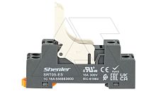 Цоколь SRT05-ES+SR20L, 16A(300V), с фиксатором, винтовой зажим, черный, на рейку DIN35/панель, для RFT1CO, 46.61, G2R-1, KRI1 | код SRT05-ES+SR20L | Shenler