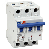Выключатель автоматический трехполюсный 63А C 6кА AC OptiDin BM63-3C63-УХЛ3 | код 293218 | КЭАЗ