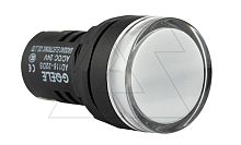 Индикатор светодиодный моноблочный AD116-22DS, белый, LED 220VAC/DC, IP65, 22mm | код AD116-22DS/W28 | GQELE