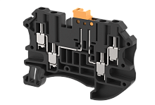 Клемма проходная винтовая 2,5 мм2 с размыкателем, на 4 подключения, черная TQK2.5-2X2-BLACK | код 1202150005 | Elmex