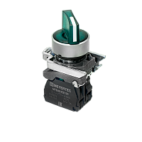 Переключатель на 2 положения с фиксацией и подсветкой, зеленый, 1NO, 220V AC/DC, IP65, металл MTB4-BK23713 | код 137170 | MEYERTEC