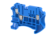 Клемма проходная винтовая 2,5 мм2, на 3 подключения, синяя TQKFT2.5-1x2-BLUE | код 1202050001 | Elmex