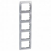 Рамка 5 постов GALEA LIFE, вертикальная, алюминий шлифованный | код. 771959 | Legrand
