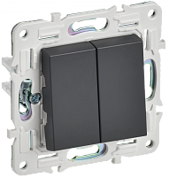 SKANDY Выключ. 2-кл. прох. 10А SK-V05T титан IEK | код SK-V22-0-10-K48 | IEK