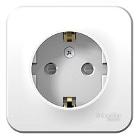 Розетка BLANCA, открытый монтаж, с заземлением, со шторками, белый | код. BLNRA011101 | Schneider Electric