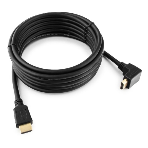 Кабель HDMI Cablexpert CC-HDMI490-15, 4.5м, v1.4, 19M/19M, углов. разъем, черный, позол.разъемы, экран, пакет | код CC-HDMI490-15 | Cablexpert