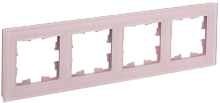 BRITE Рамка 4-мест. РУ-4-2-Бр стекло розовый матовый IEK | код BR-M42-G-31-K14 | IEK