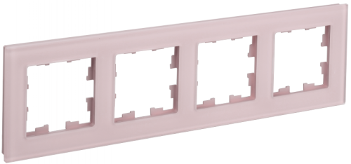 BRITE Рамка 4-мест. РУ-4-2-Бр стекло розовый матовый IEK | код BR-M42-G-31-K14 | IEK