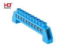 Шина N нулевая в изоляторе ШНИ-6х9-10-КС-синий HLT | код 081-04-024| HLT