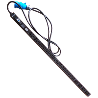 Блок розеток вертикальный, 1-фазный с автоматом, A/V-метр, 32A / 250V, 4xC19 + 20xC13, шнур 3.0 м, разъем IEC309 | код TWT-PDVI-4C9-20C3-I9 | TWT