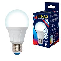 LED-A60 18W/4000K/E27/FR PLP01WH Лампа светодиодная. Форма «А», матовая. Серия Яркая. Белый свет (4000K). Картон. ТМ Uniel.