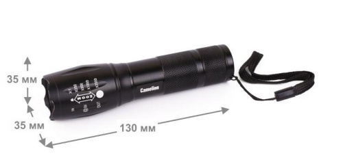 Фонарь LED51530 LED XML-T6 ZOOM 5 режимов 3хLR03 алюм. черн. (открывающ. блист.) Camelion 14536 фото 4