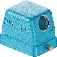 Крышка на кабель, взрывозащищенного разъема REVOS Ex, Size 6, без уплотнителя, 1 отверстие с резьбой для кабельных вводов M20x1,5, с боковым расположением, без защелки, материал корпуса: цинковый сплав | код 70.350.0636.1 | Wieland