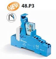 Интерфейсный модуль (сборка 40.31.7.024.0000 + 99.02.9.024.99 + 95.P3SMA), электромеханическое реле, 1CO 10A, контакты AgNi, питание 24В DC (чувствит.), категория защиты IP20, безвинтовые клеммы Push-in, металлическая клипса, LED + диод | код 48P370