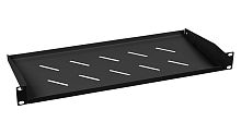Cabeus SH-J017-1U-200-BK Полка 19 перфорированная консольная 1U глубина 200 мм, цвет черный (RAL 9004) | код 8628c | Cabeus
