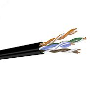 Кабель витая пара кат.5е, 4 пары U/UTP, 0,51 +/0,01, PE, черный, внешний, коробка 305 DR-140002 DATAREX | код DR-140002 | Datarex
