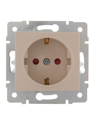 KARINA Розетка с защитой от детей керамика крем (10шт/120шт) | код 707-0388-124 | Lezard