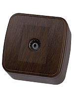 Розетка TВ простая (0-2400 Гц, мама) открытой установки, IP20 венге Дача Народная | код SQ1824-0073 | TDM НАРОДНЫЙ