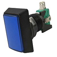 Кнопка GMSI прямоугольная RUICHI 3B-R с LED подсветкой 12 В, 5 А, 30 мОм, 250 В, no-nc+nc-no, синяя | код 79596 | Ruichi