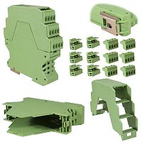 Корпус для РЭА на DIN-рейку RUICHI ТС-3003, крепление 35 мм, АБС пластик, зеленый | код 81050 | Ruichi