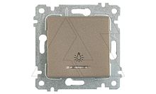 Rita - Выключатель кнопочный с подсветкой, символ - лампа, пруж. зажимы, антрацит | код 2200-417-0186 | Mutlusan