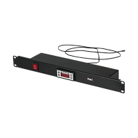 Панель TLK с терморегулятором и датчиком, 19, 1U, Г90мм, без шнура питания, черная | код TLK-TERM-BK | TLK