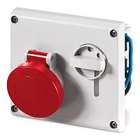 Розетка панельная с механической блокировкой и верхним расположением разъема IP44 32А 3P+E+N 400В | код DIS4003287 | DKC