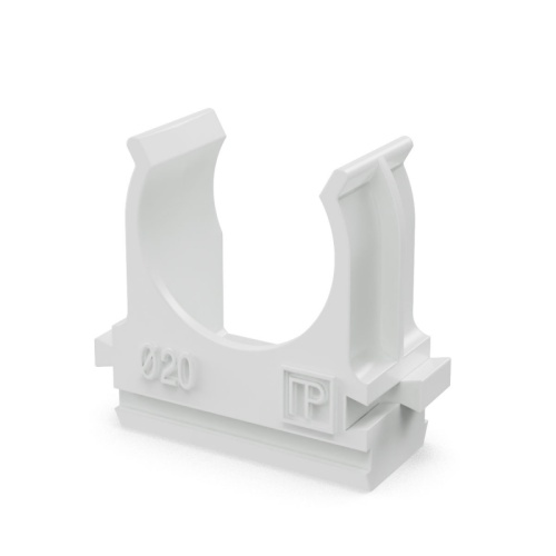 Крепёж-клипса для труб Полистирол белая d20 мм (100шт/1500шт уп/кор) Промрукав | код PR.02720б | ПРОМРУКАВ Крепёж-клипса для труб Полистирол белая d20 мм (100шт/1500шт уп/кор) Промрукав | код PR.02720б | ПРОМРУКАВ