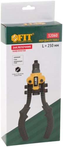 Заклепочник силовой двуручный компактный 2,4-6,4 мм (250 мм) | код 32060 | FIT фото 3