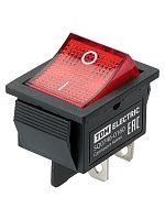 KCD4-201N 250В AC/DC, 2P, 16А, (4с), ON-OFF черный корпус, красная клавиша с LED подсветкой TDM | код SQ0746-0160 | TDM