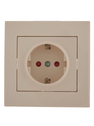 Розетка RAIN с защитой от детей керамика крем | код 703-0303-124 | Lezard Розетка RAIN с защитой от детей керамика крем | код 703-0303-124 | Lezard