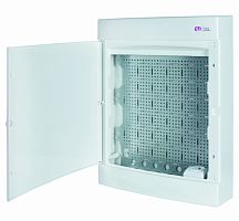 Щит пласт. наружн. исп. ECT 3x18PO MEDIA (8xRJ, розетка 230V, белые дверца) | код 001101314 | ETI