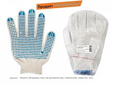 Перчатки х/б с ПВХ , Точка, трикотажные, 7, 6 пар, Народная | код SQ1016-0101 | TDM НАРОДНЫЙ