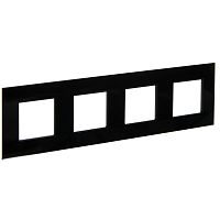 SKANDY Рамка 4-мест. SK-F24Bl стекло черн. IEK | код SK-M42-G-K02 | IEK