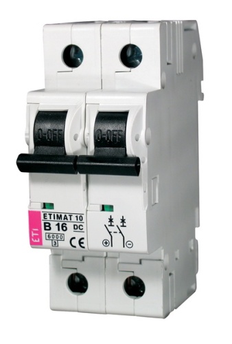 Автоматический выключатель ETIMAT 10 DC 2p В 16A (6 kA) | код 002128716 | ETI Автоматический выключатель ETIMAT 10 DC 2p В 16A (6 kA) | код 002128716 | ETI