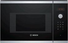 Микроволновая печь Bosch BFL523MS0 20л. 800Вт нержавеющая сталь/черный (встраиваемая) | код 1924311 | BOSCH