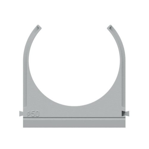 Крепеж-клипса для пластик. труб d50мм сер. (уп.20шт) КМ LO67229