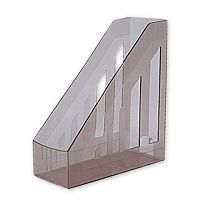 Лоток вертикальный для бумаг BRAUBERG Contract (260х85х300 мм), отверстия на торцах, тонированный, 230892 | код 230892 | BRAUBERG