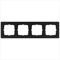Рамка G-Flex 4-постовая, цвет черный матовый (soft touch) | код G1104PB | Jasmart